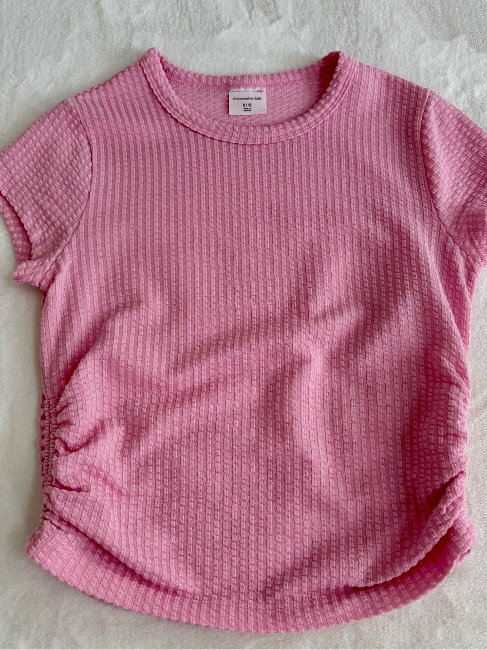 abercrombie kids Pink Textured Short Sleeve Tee